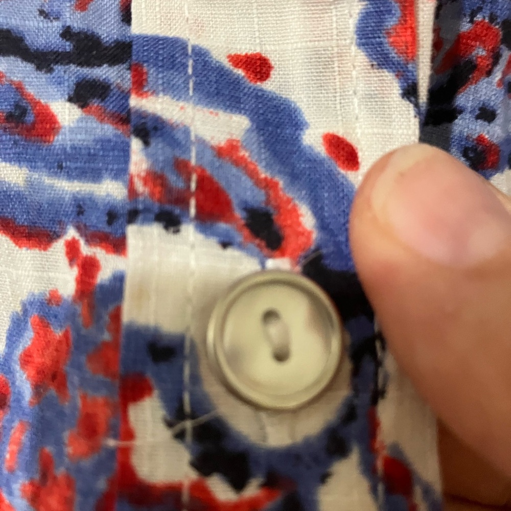 Karen Scott Women’s  Floral Button Down Shirt - Red and Blue - Picture 6 of 8